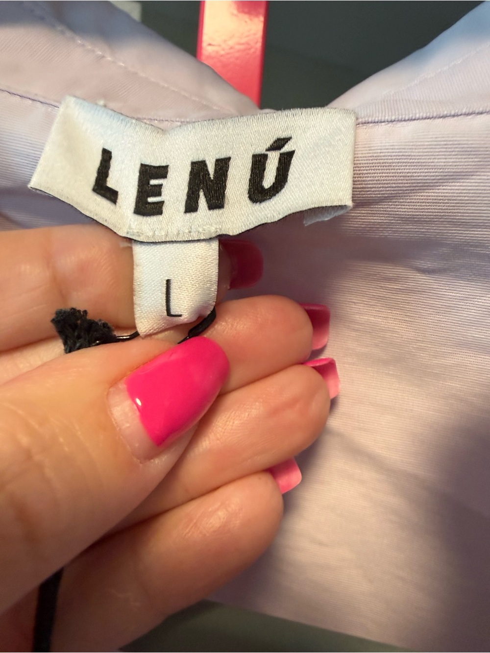 LENU Belted Tiered Shirt Midi Dress NWT | Size Large | Lavender | Designer - Picture 4 of 7